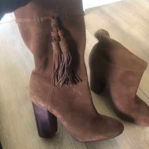 Vince Camuto brown fringe boots. Brand new!